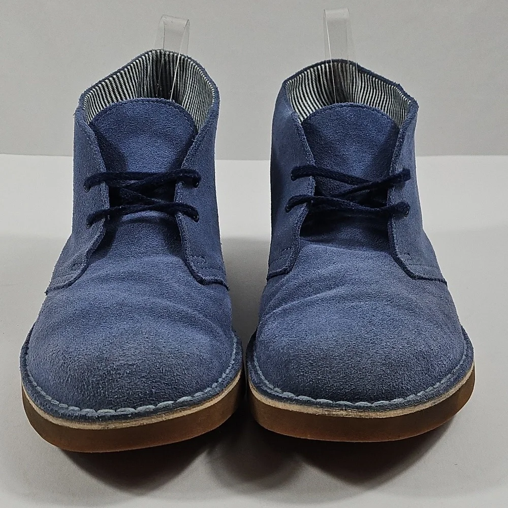 Clarks Bushacre 2 Dusty Blue Suede Leather Lace Up Desert Chukka Ankle Boot